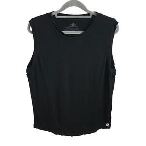 Wodbottom Women's Size XL Sleeveless Shirt Black Athletic Stretch Workout Basic